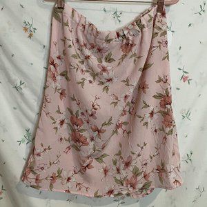 Upcycled DIY Vintage 90s Pink Cherry Blossom Skirt Size M/L